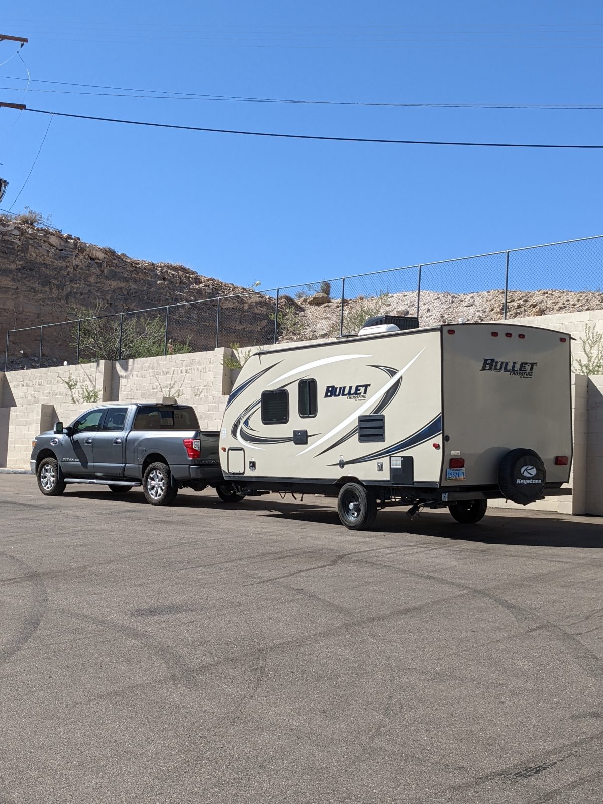 Exciting Kingman, Arizona – behind the 76 gas station!  Heading home.